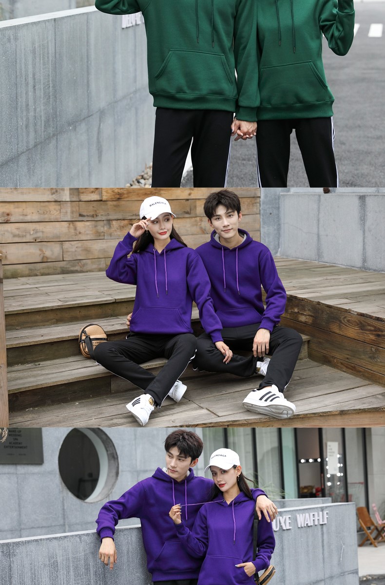 加绒带帽卫衣女工作服秋冬装定制班服团体活动衫男服务员印字diy(图31)