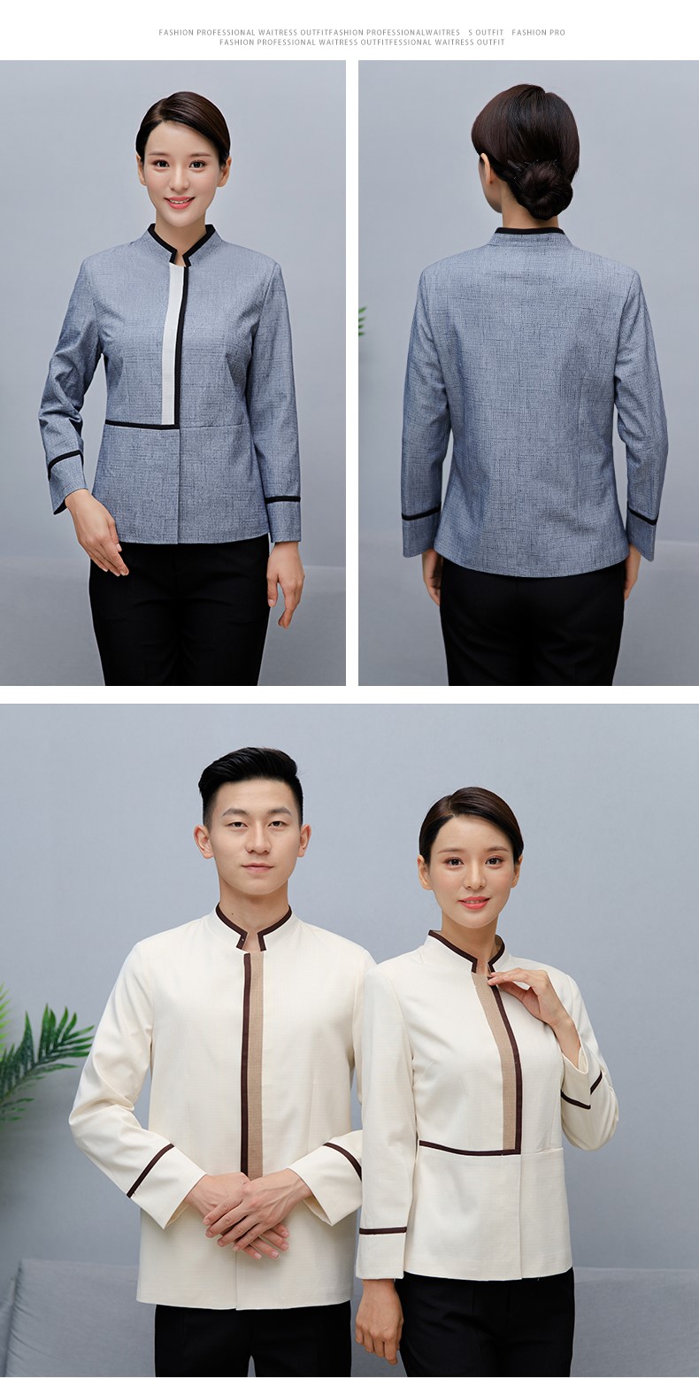 亚麻保洁服秋冬装酒店客房宾馆工作服长袖物业PA清洁员女工装定制(图10)