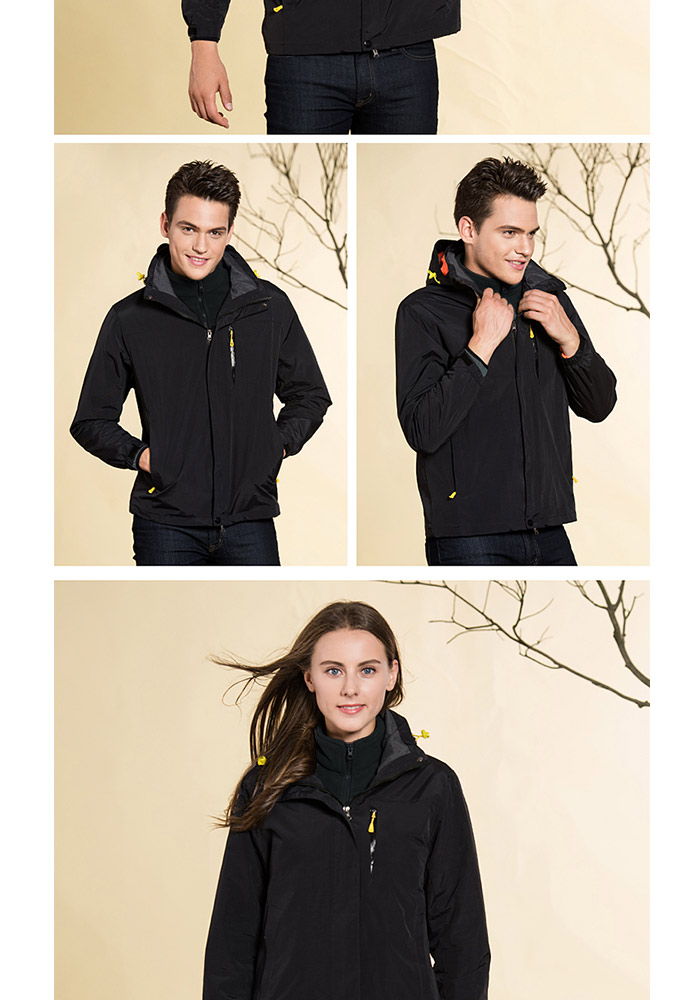 冬季大红色冲锋衣女三合一可拆卸加绒加厚防寒工作服男定制印logo(图10)