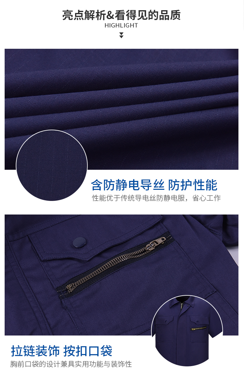 夏天加油站工作服,夏季防静电工程服定制厂家(图2)